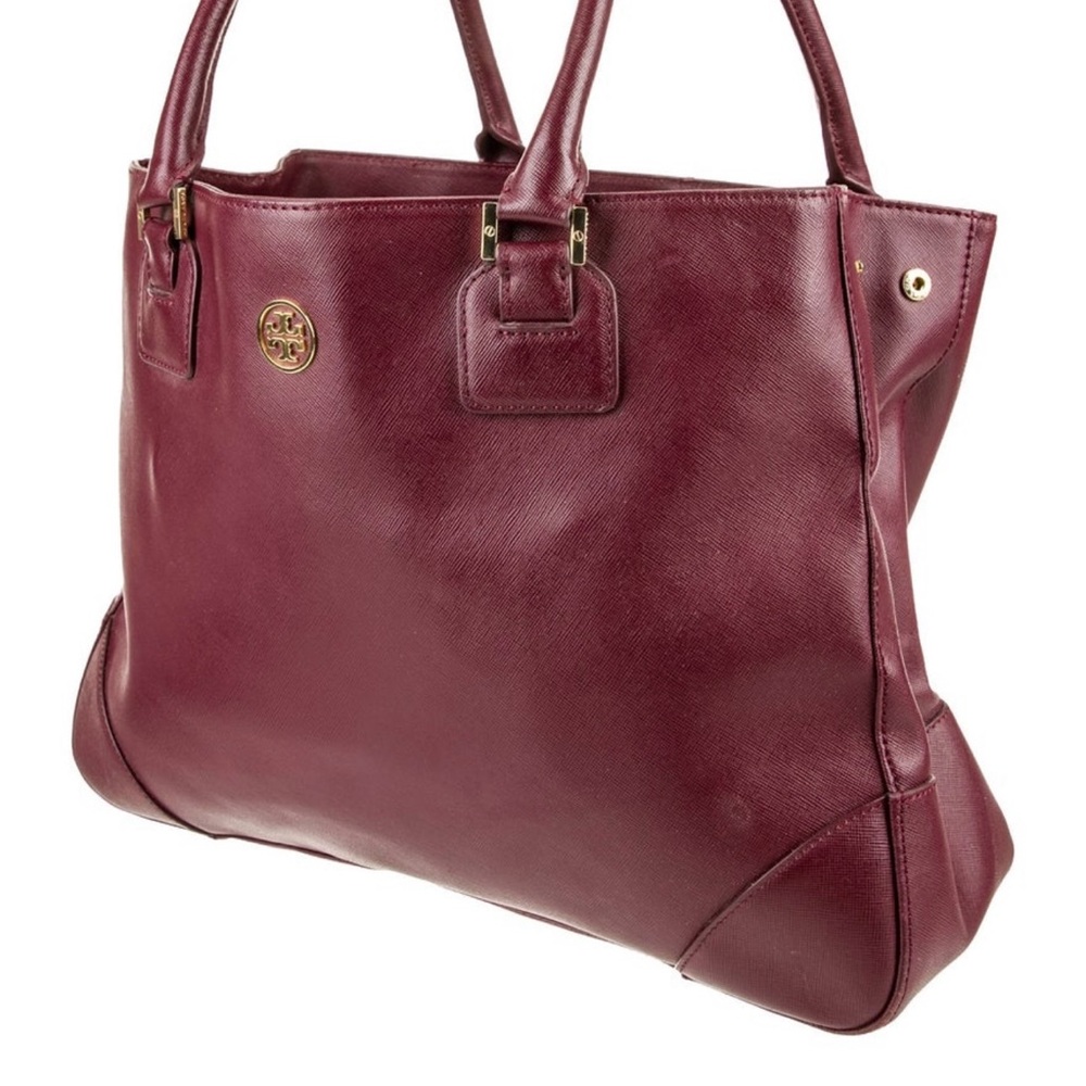 YOUR FALL BAG! Tory Burch Saffiano burgundy tote